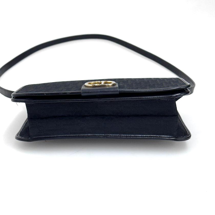 Dior Borsa a spalla modello CD in tela monogram nera