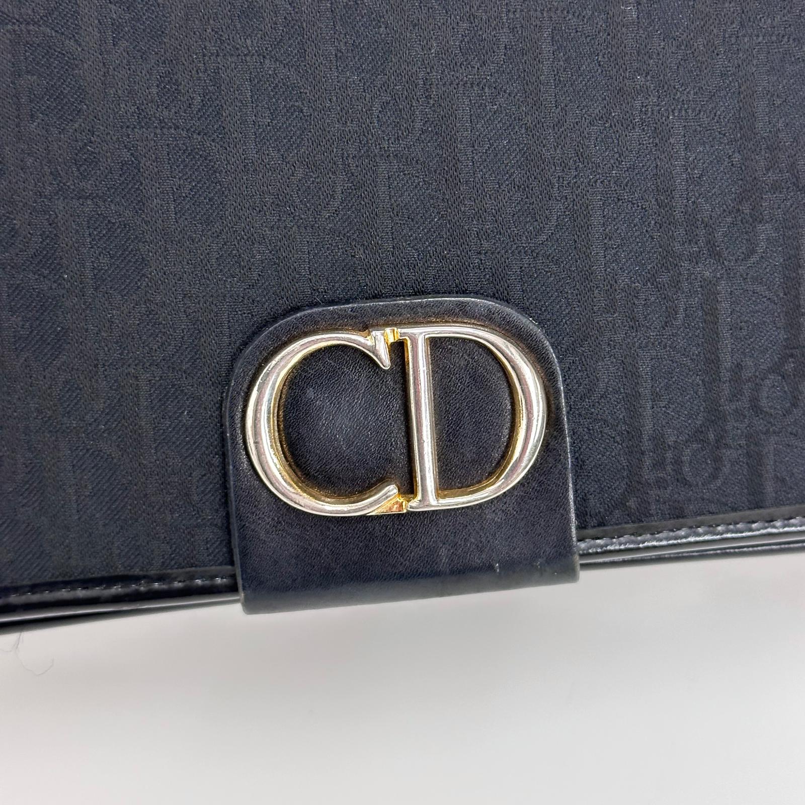 Dior Borsa a spalla modello CD in tela monogram nera