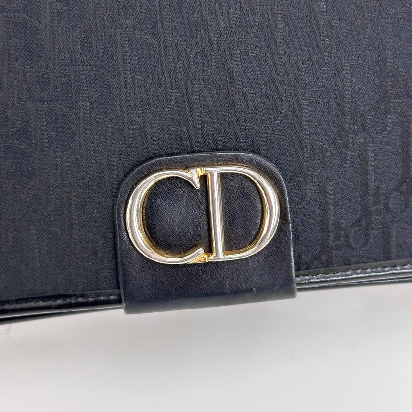 Dior Borsa a spalla modello CD in tela monogram nera