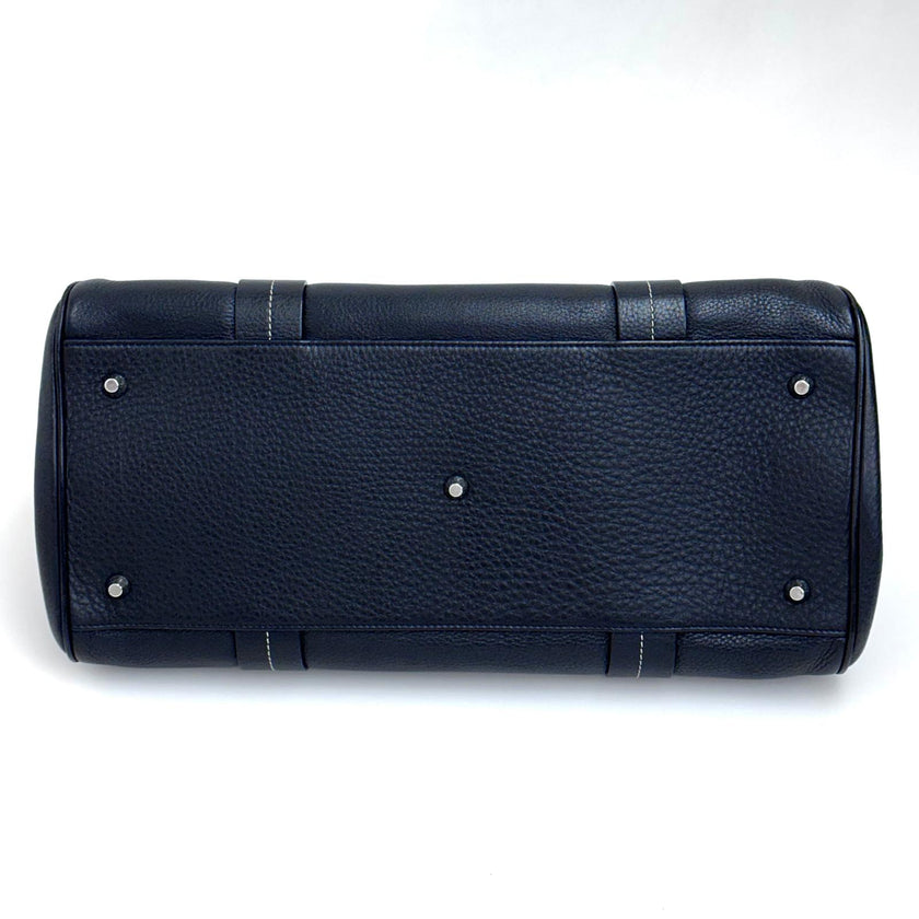 Dior Gaucho Bowling Bag in pelle nera con fibbia e charm CD