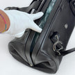Dior Gaucho Bowling Bag in pelle nera con fibbia e charm CD