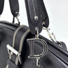Dior Gaucho Bowling Bag in pelle nera con fibbia e charm CD