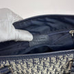 Dior Oblique Borsa a spalla in tela jacquard blu