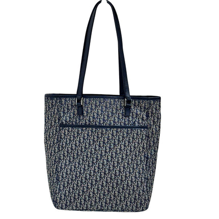 Dior Oblique Borsa a spalla in tela jacquard blu