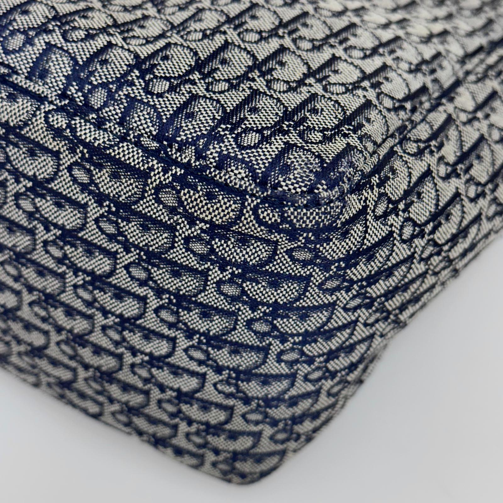 Dior Oblique Borsa a spalla in tela jacquard blu