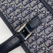 Dior Oblique Borsa a spalla in tela jacquard blu