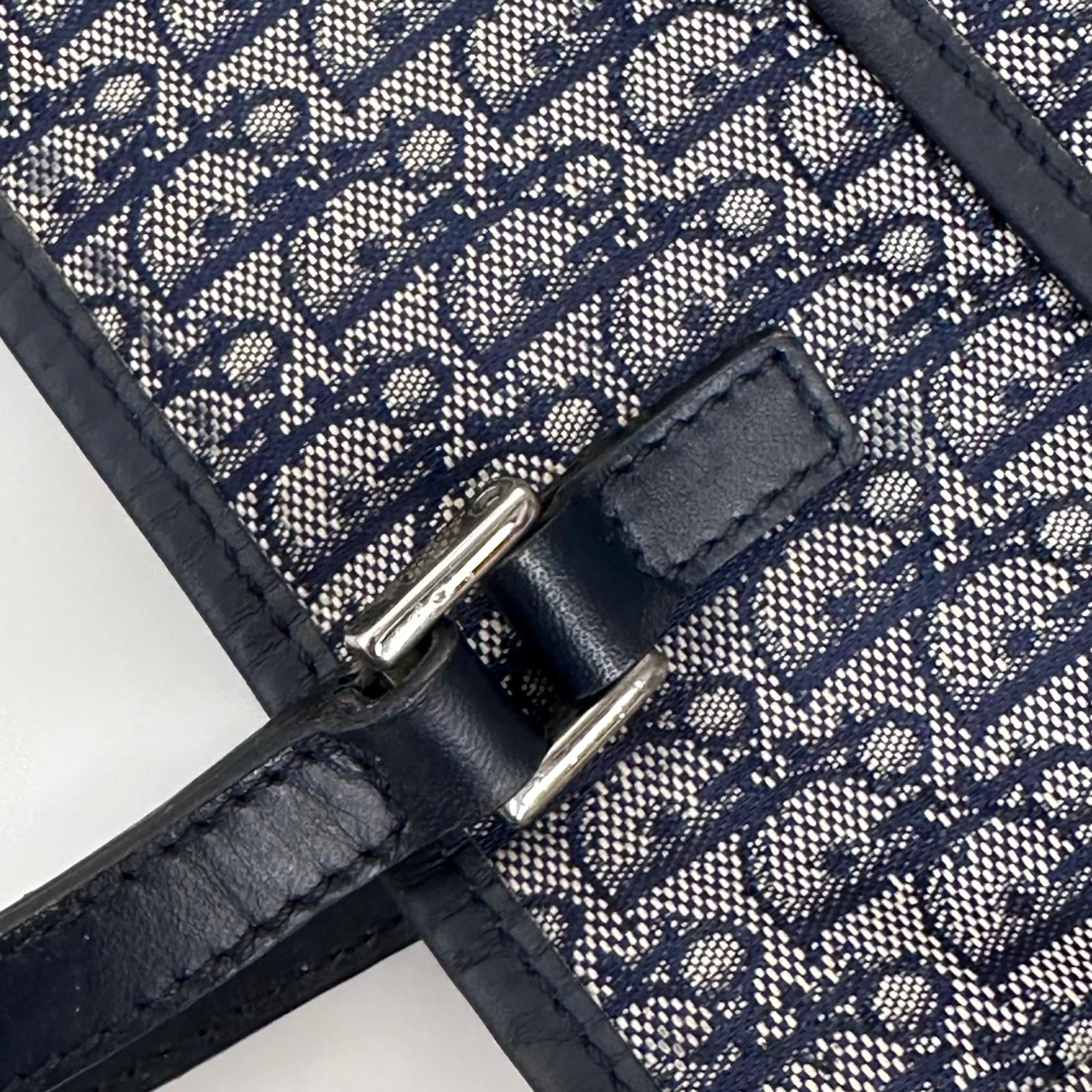Dior Oblique Borsa a spalla in tela jacquard blu
