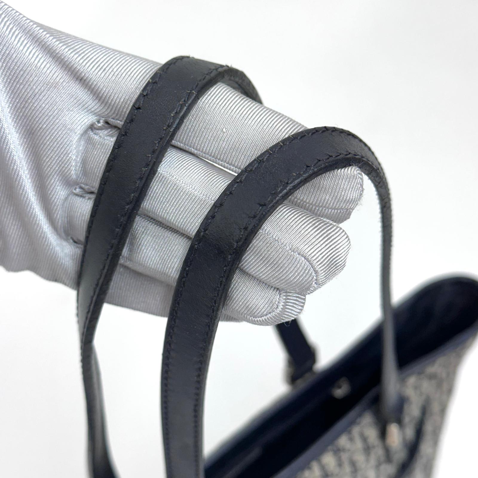 Dior Oblique Borsa a spalla in tela jacquard blu