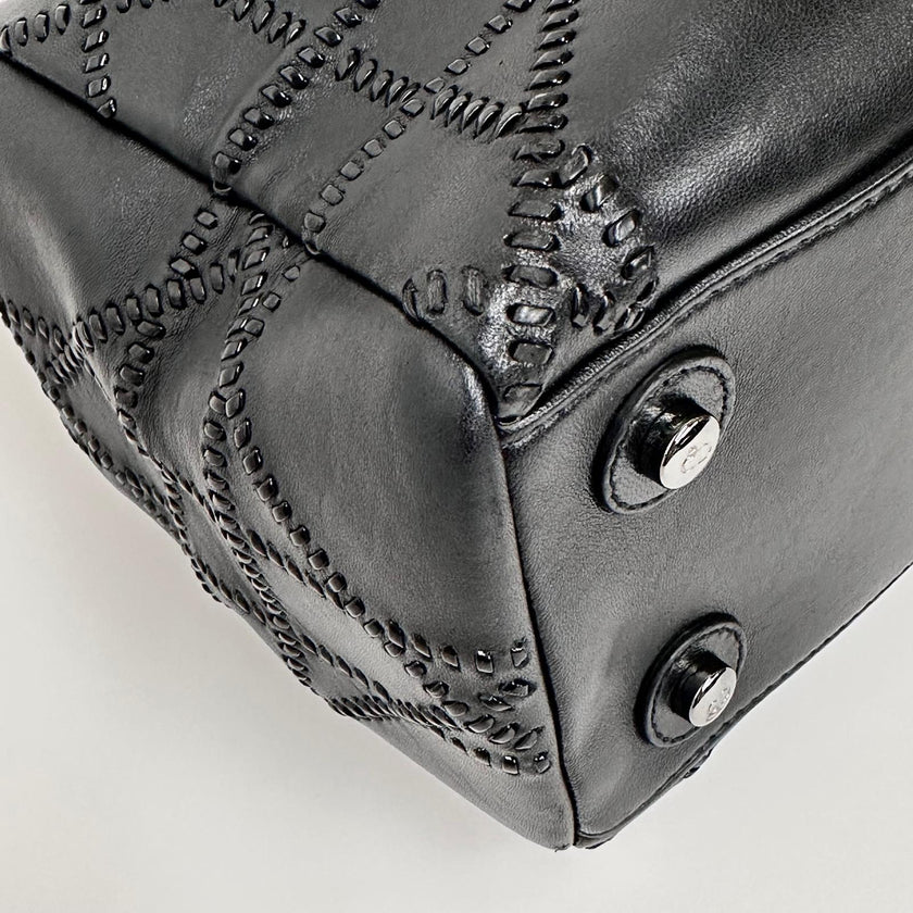 Dior Borsa Panarea Cannage Nera con catena e lucchetto