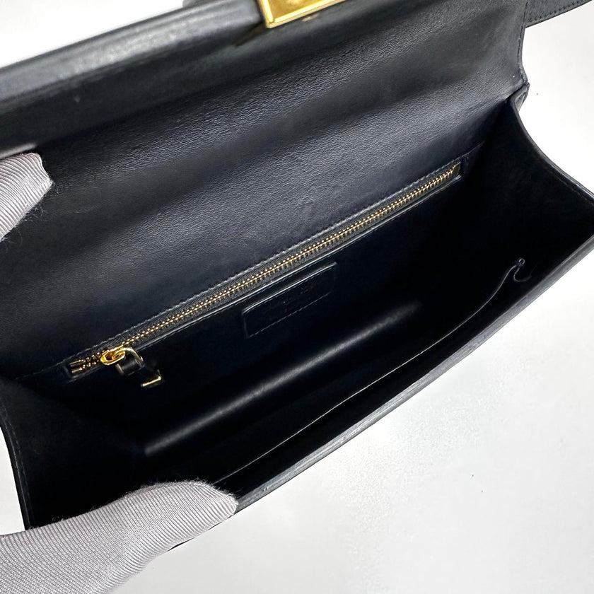 Dior borsa a tracolla 30 Montaigne in pelle Box nera