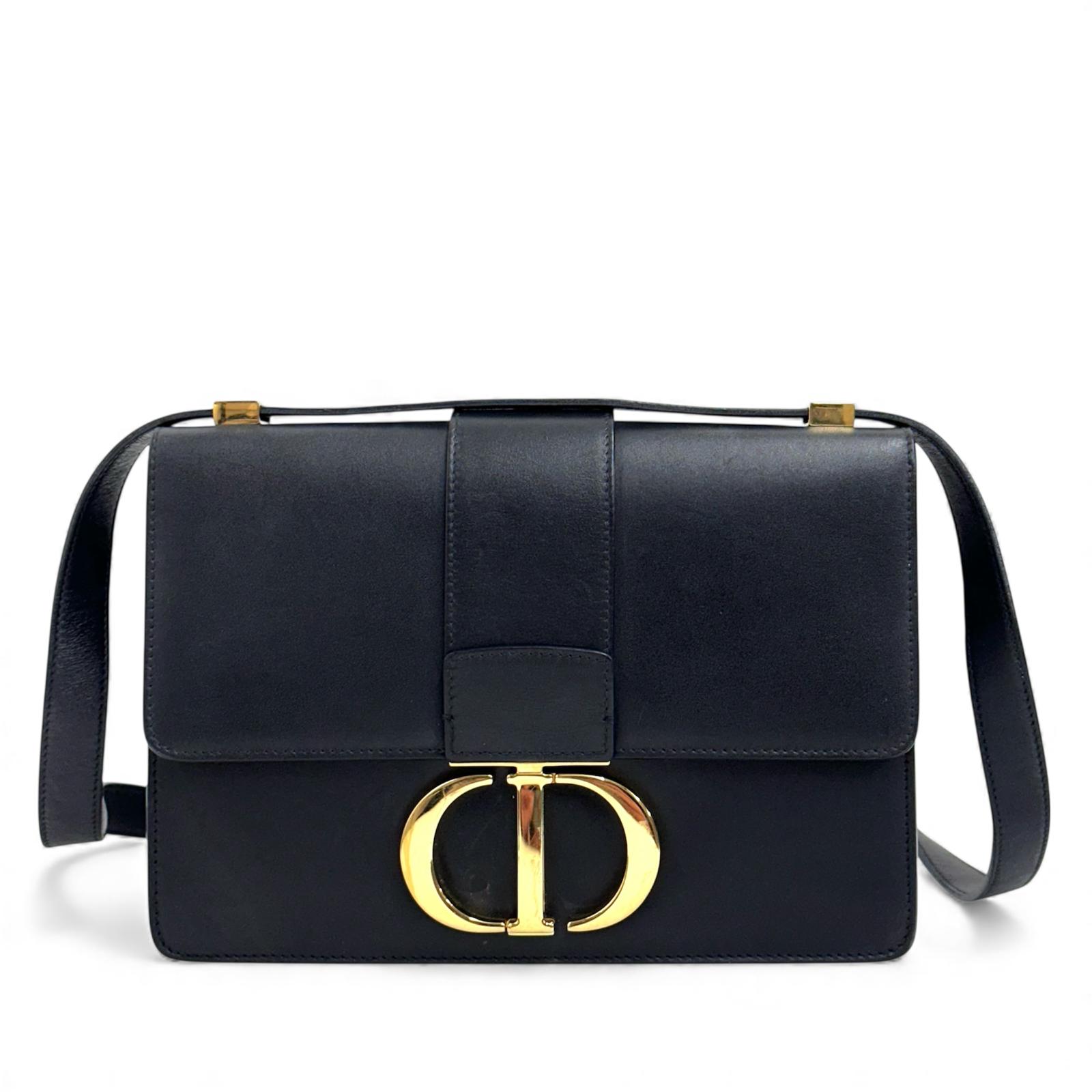 Dior borsa a tracolla 30 Montaigne in pelle Box nera
