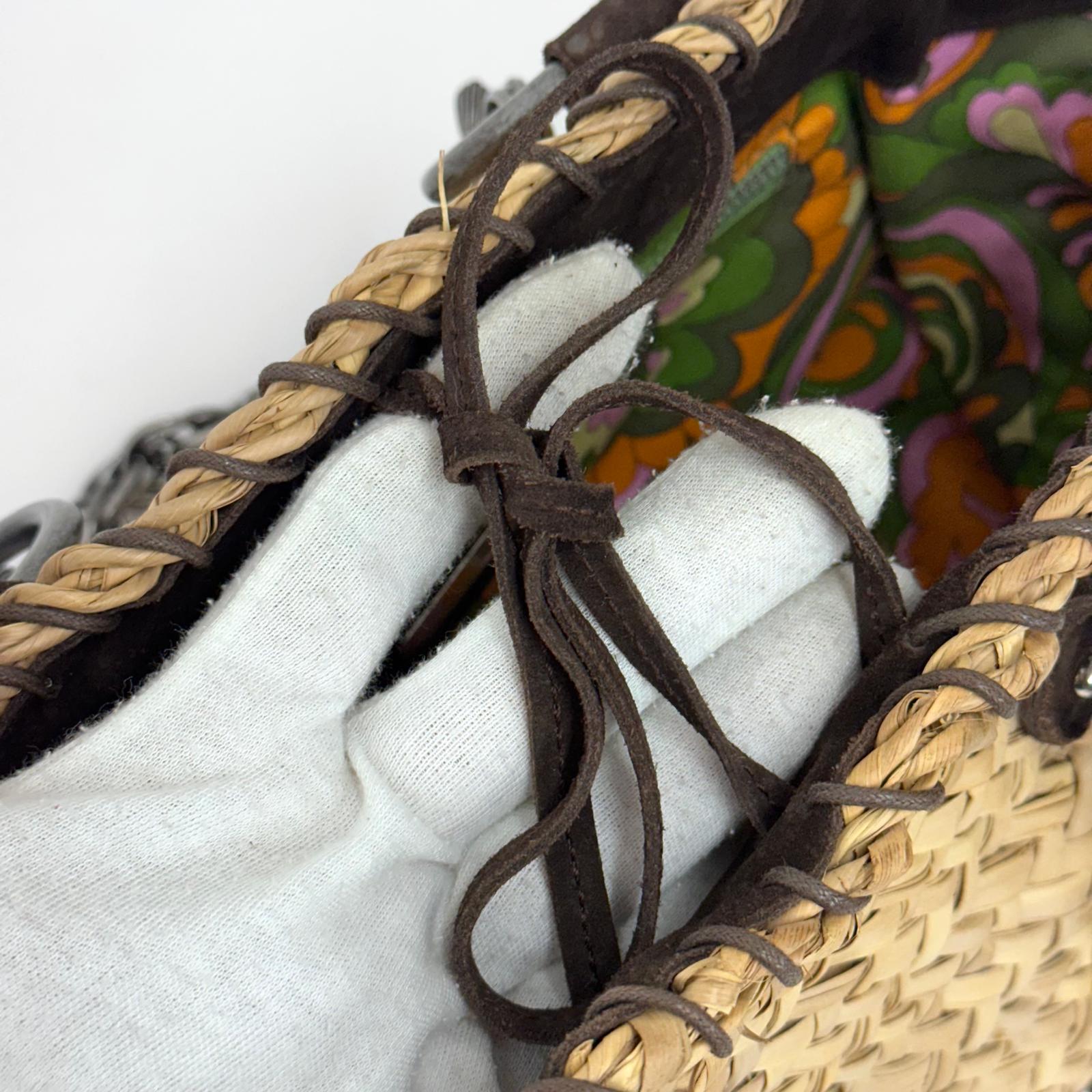 Dolce & Gabbana Borsa Coffa in palma intrecciata con manici in metallo