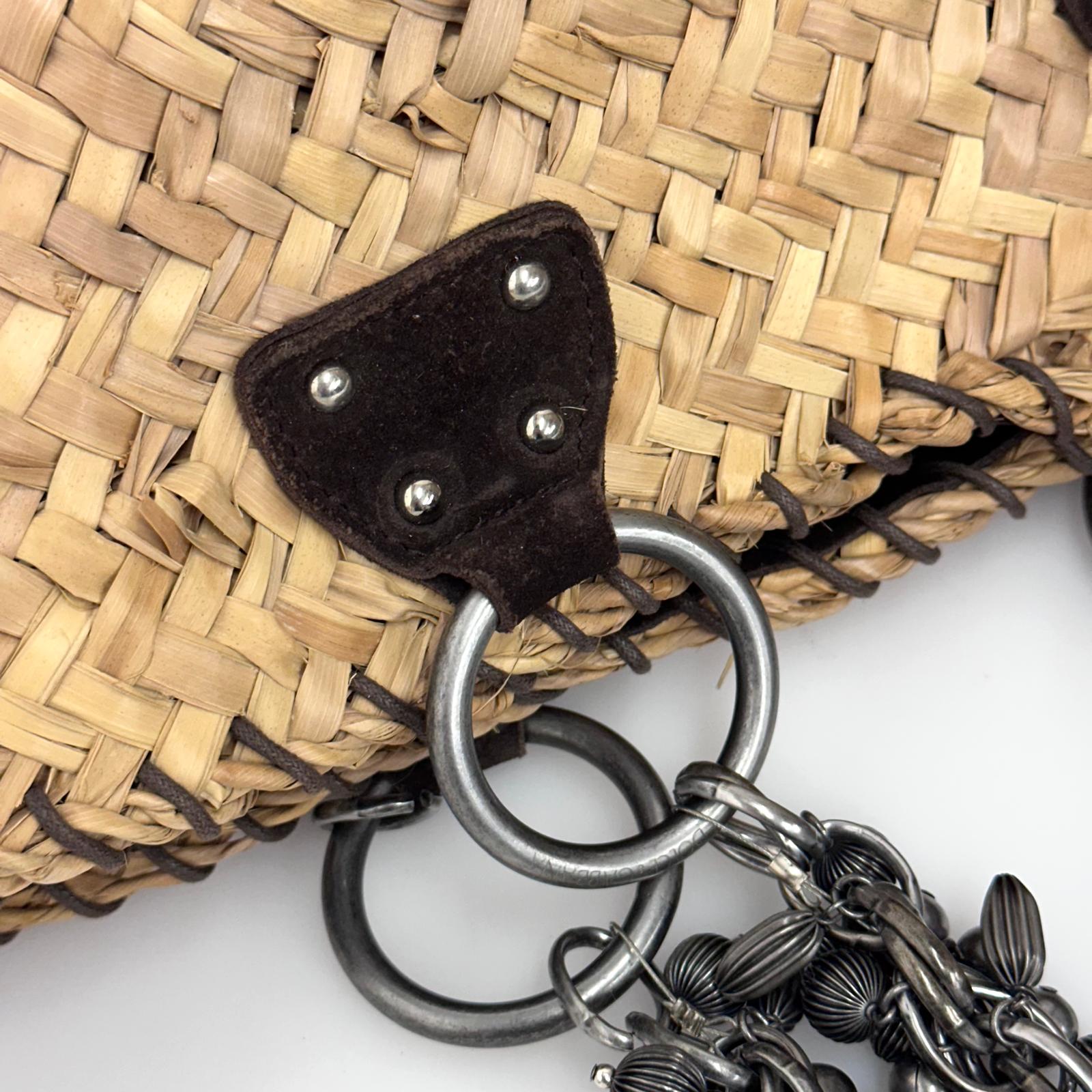 Dolce & Gabbana Borsa Coffa in palma intrecciata con manici in metallo