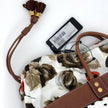 Dolce & Gabbana Borsa Shopper in paglia intrecciata e pelle marrone