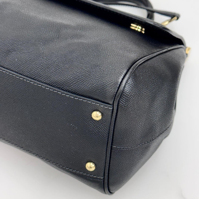 Dolce & Gabbana Borsa Sicily 32 cm in pelle nera