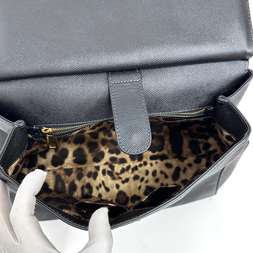 Dolce & Gabbana Borsa Sicily 32 cm in pelle nera