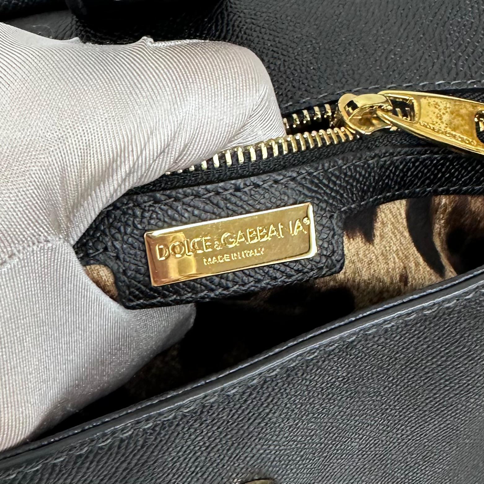 Dolce & Gabbana Borsa Sicily 32 cm in pelle nera