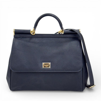 Dolce & Gabbana Borsa Sicily 32 cm in pelle nera
