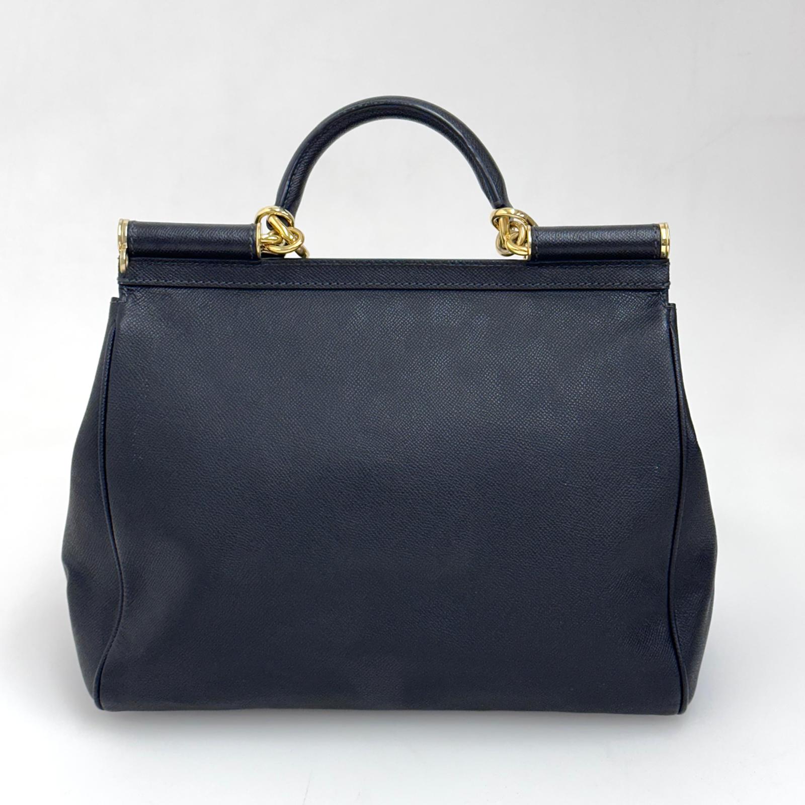 Dolce & Gabbana Borsa Sicily 32 cm in pelle nera