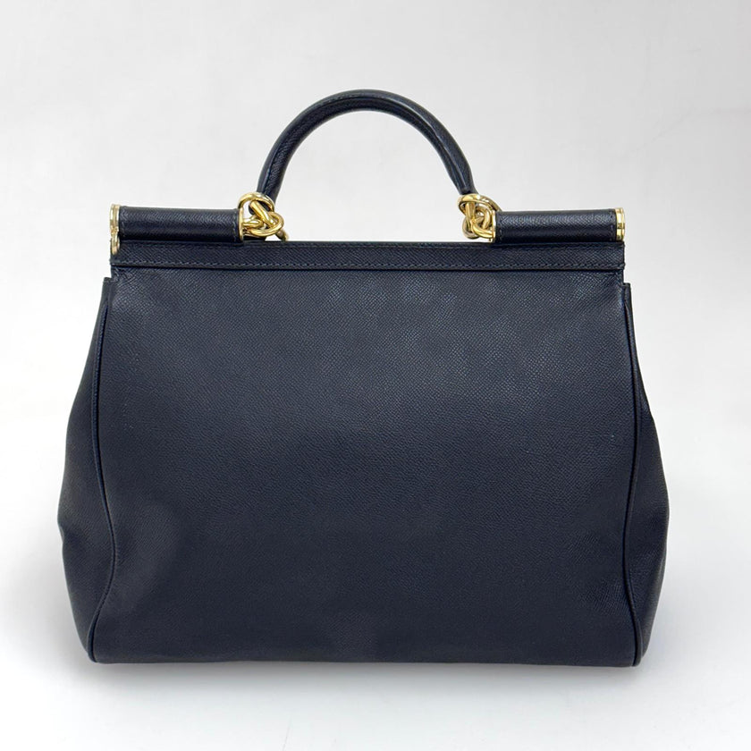 Dolce & Gabbana Borsa Sicily 32 cm in pelle nera