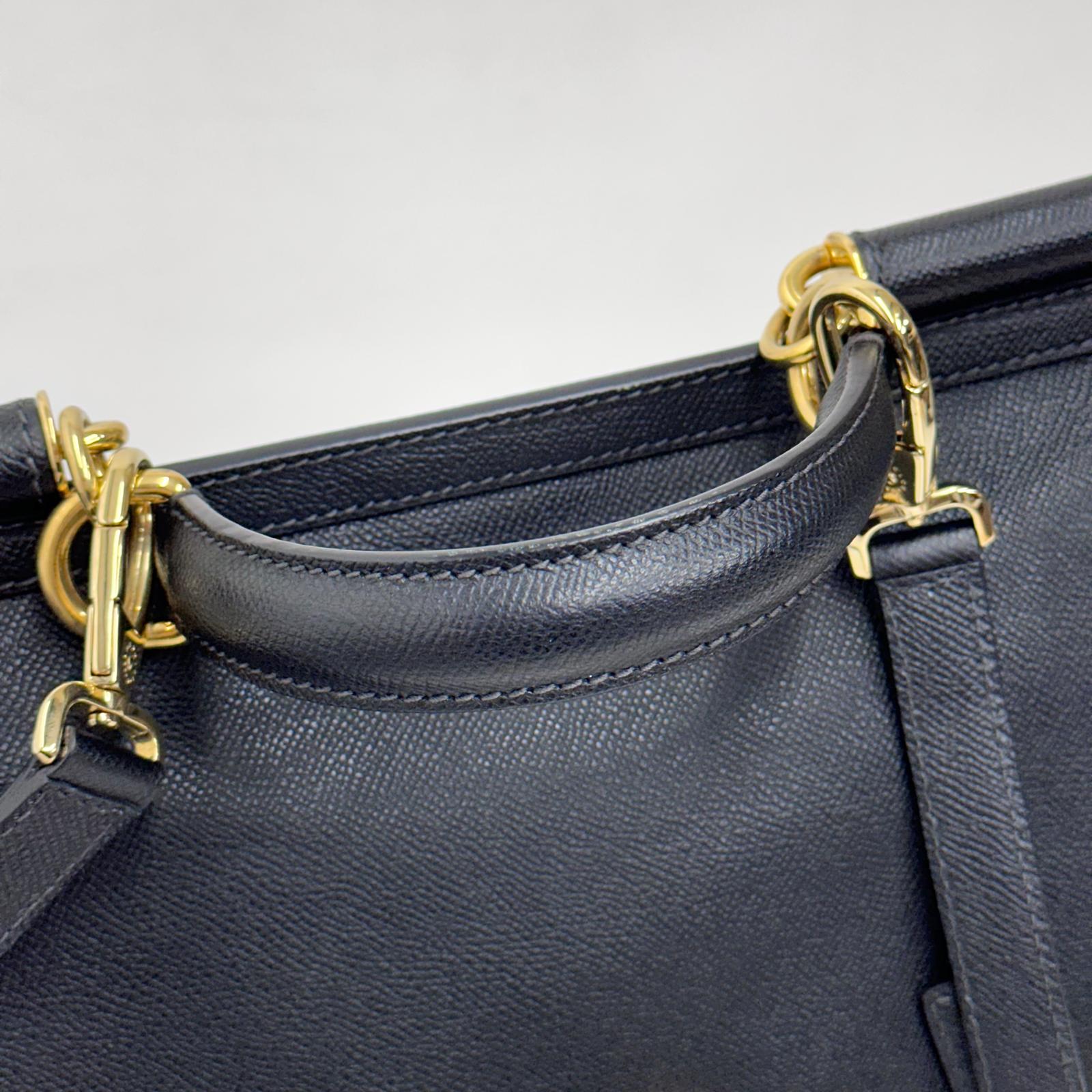 Dolce & Gabbana Borsa Sicily 32 cm in pelle nera