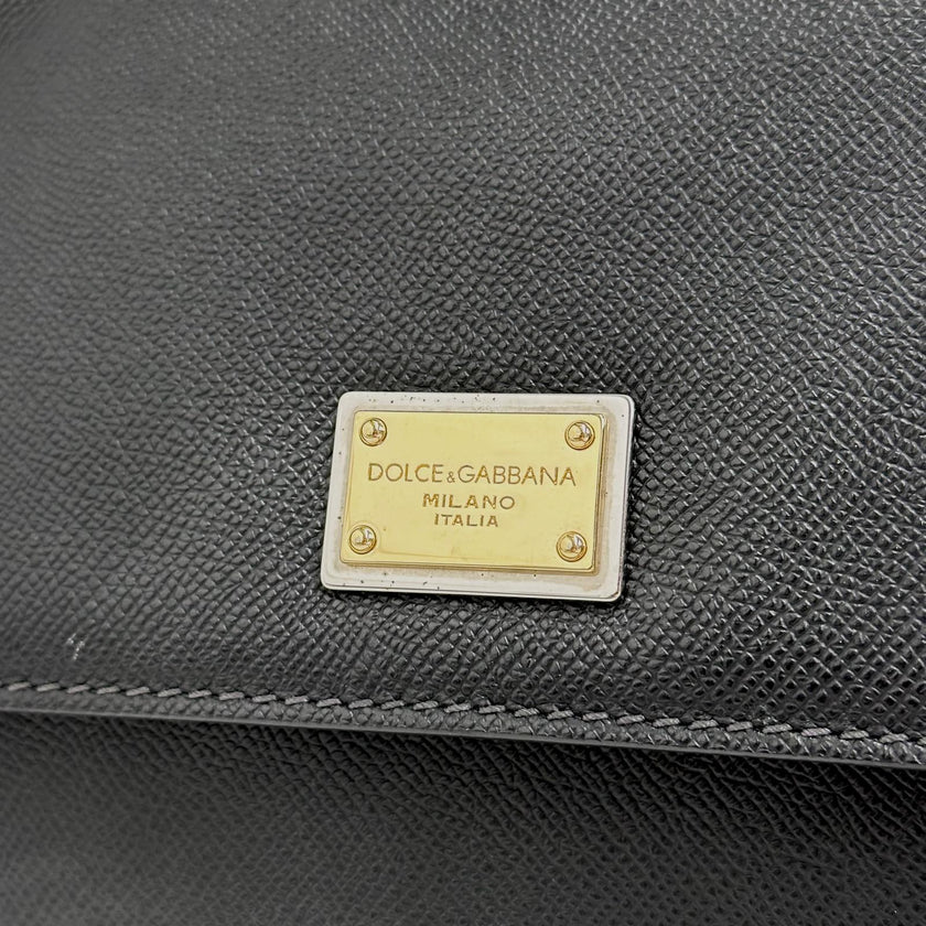 Dolce & Gabbana Borsa Sicily 32 cm in pelle nera