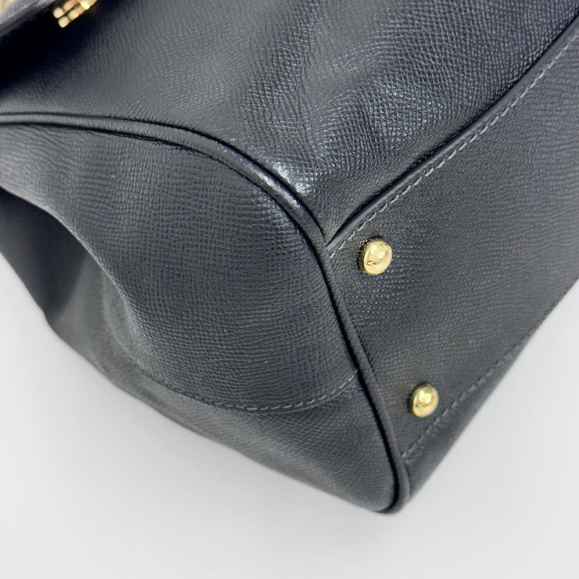 Dolce & Gabbana Borsa Sicily 32 cm in pelle nera