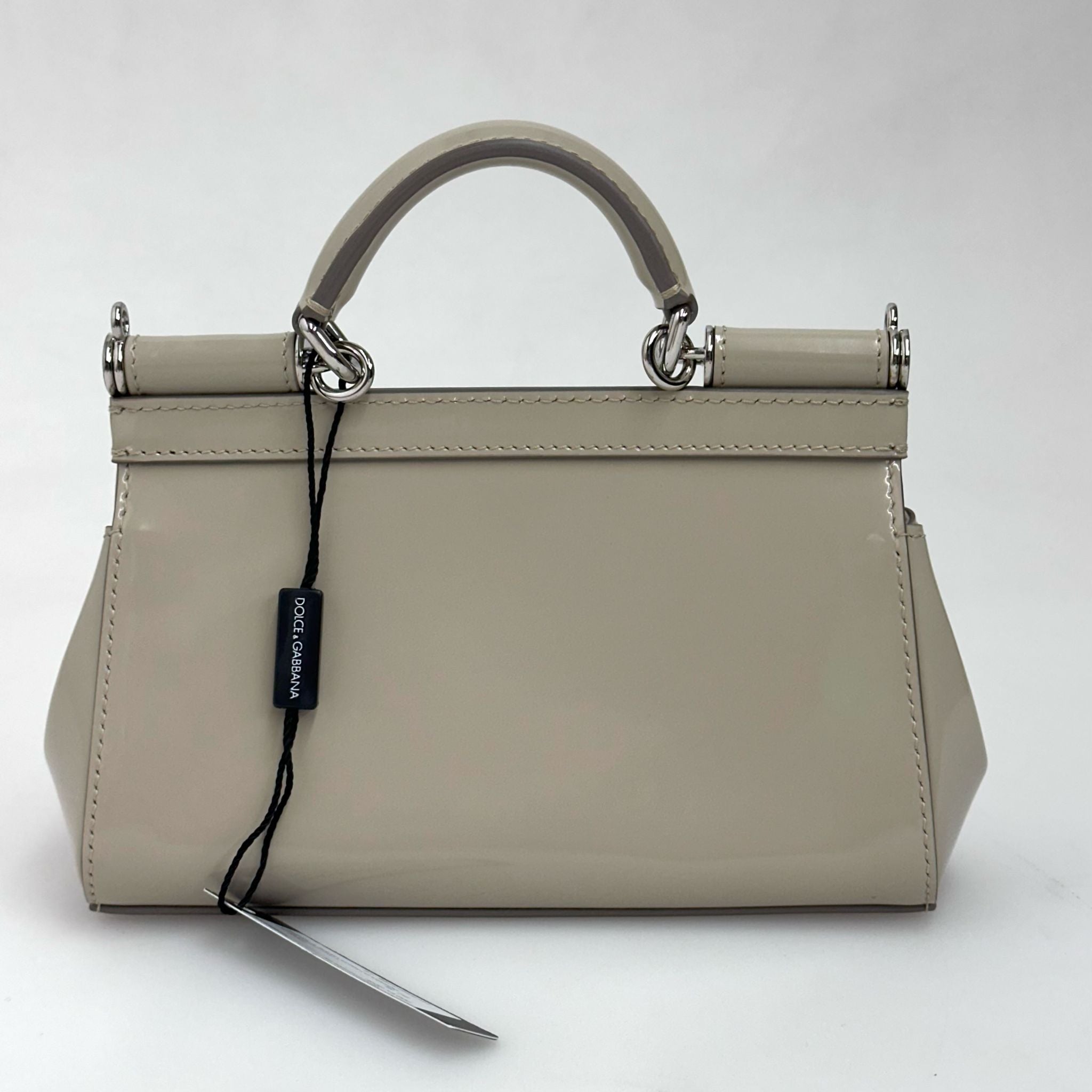 Dolce & Gabbana Borsa Sicily Piccola Vernice Beige