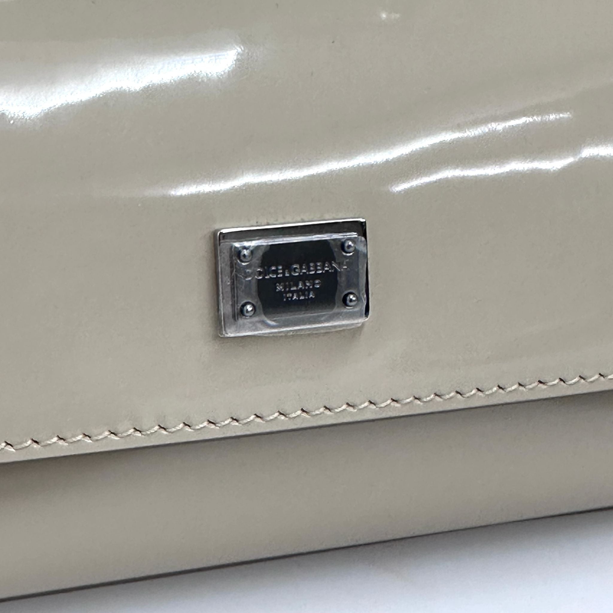 Dolce & Gabbana Borsa Sicily Piccola Vernice Beige