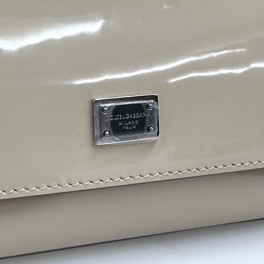 Dolce & Gabbana Borsa Sicily Piccola Vernice Beige