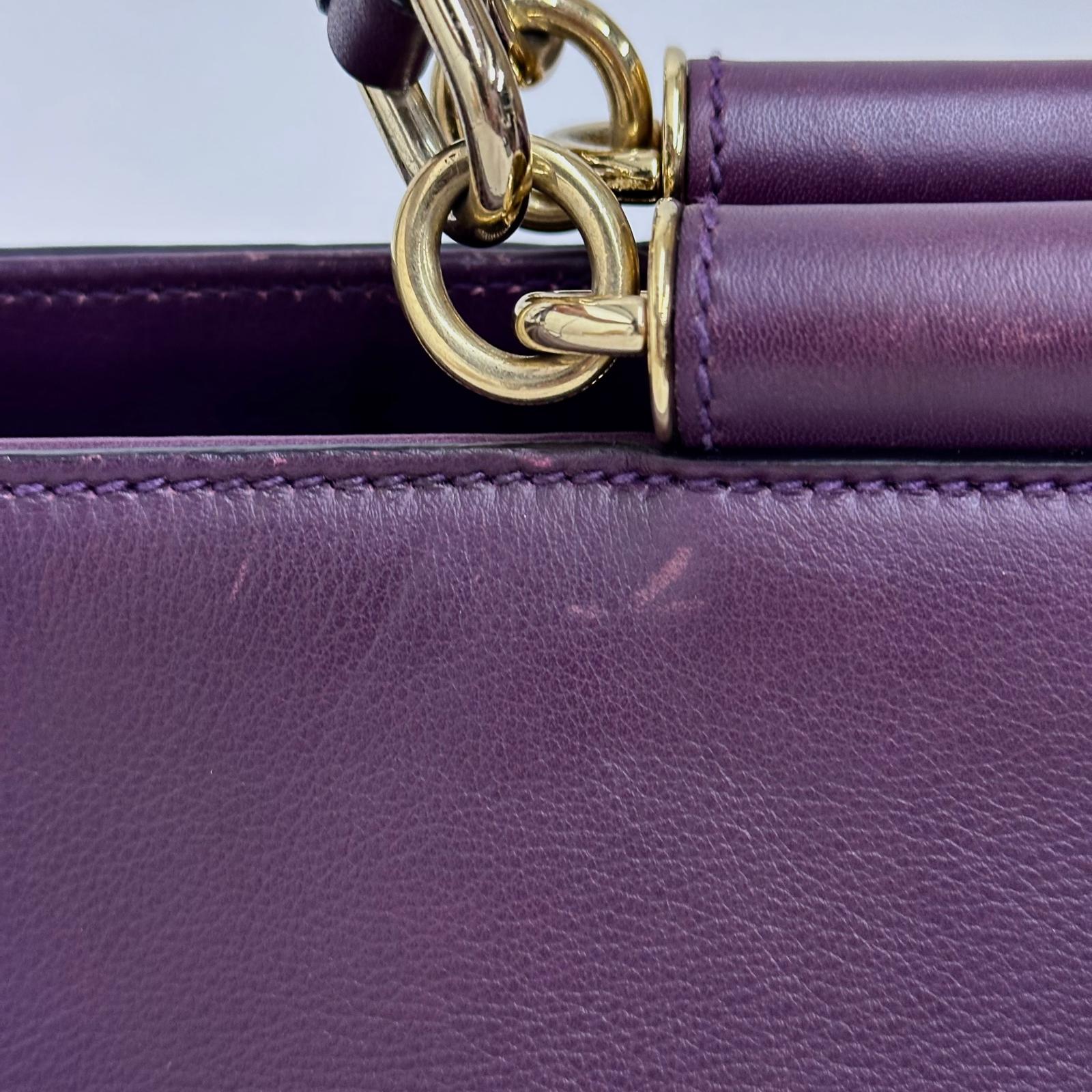 Dolce & Gabbana Borsa Sicily in Pelle Burgundy