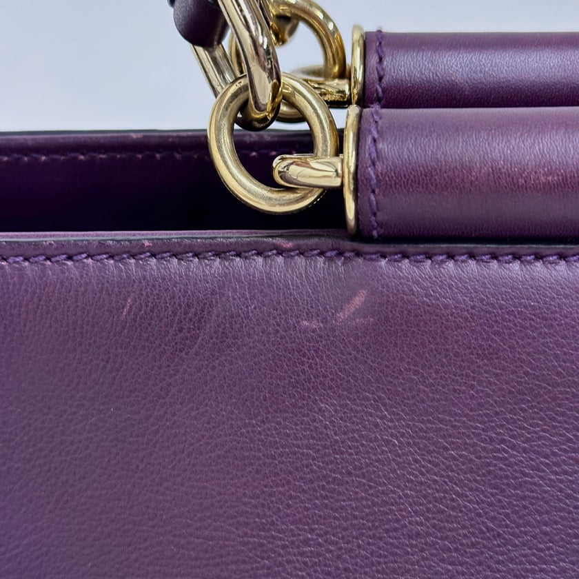 Dolce & Gabbana Borsa Sicily in Pelle Burgundy