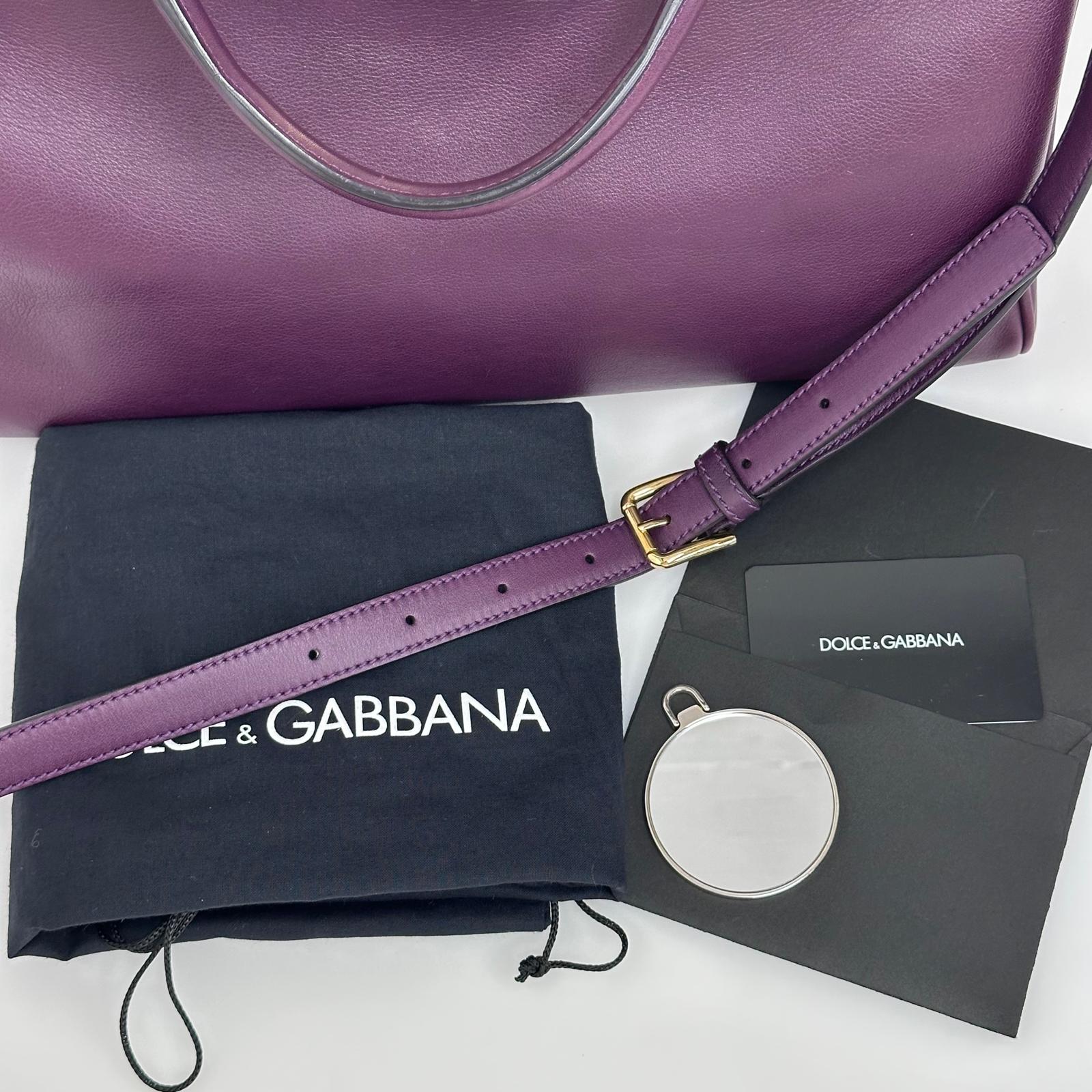 Dolce & Gabbana Borsa Sicily in Pelle Burgundy