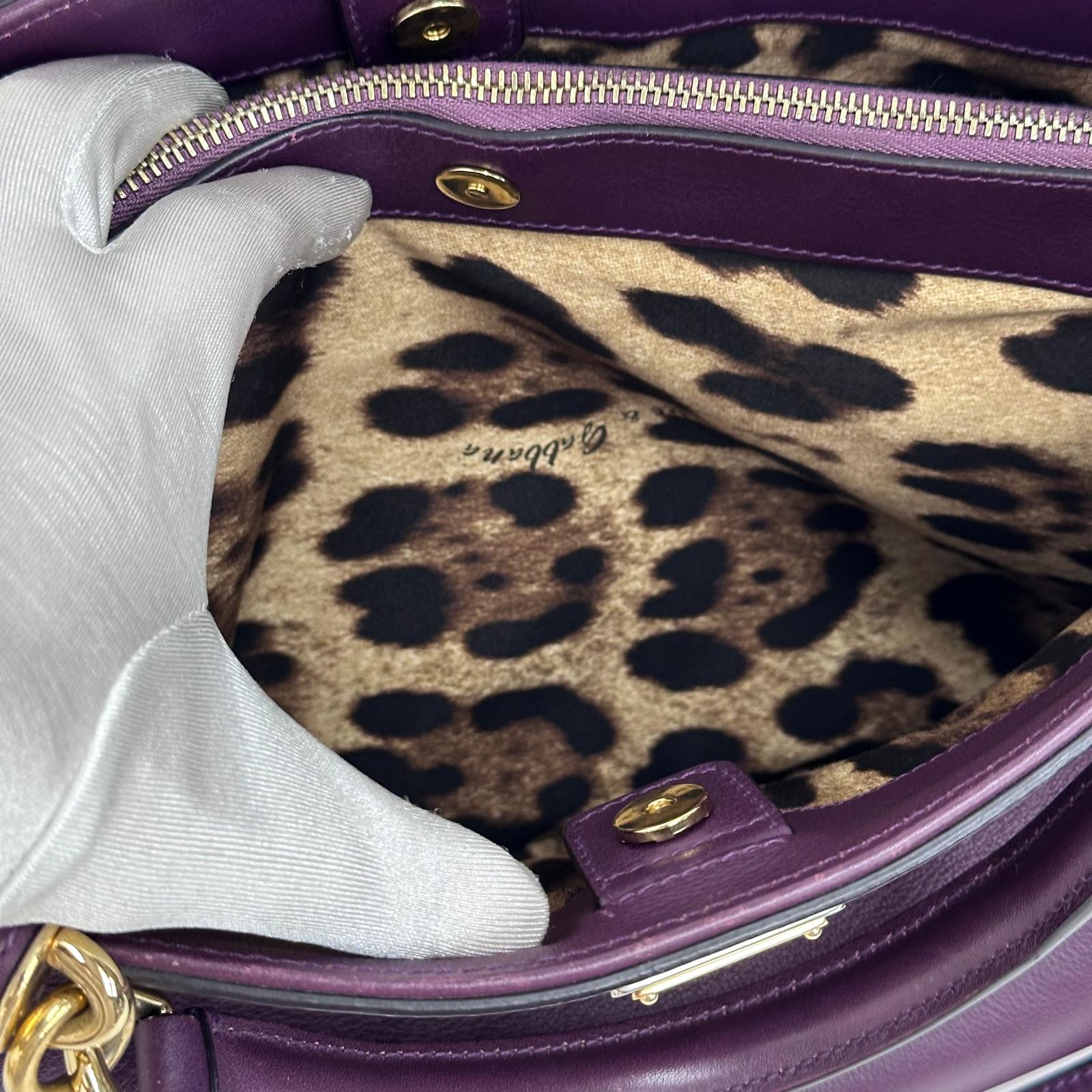 Dolce & Gabbana Borsa Sicily in Pelle Burgundy