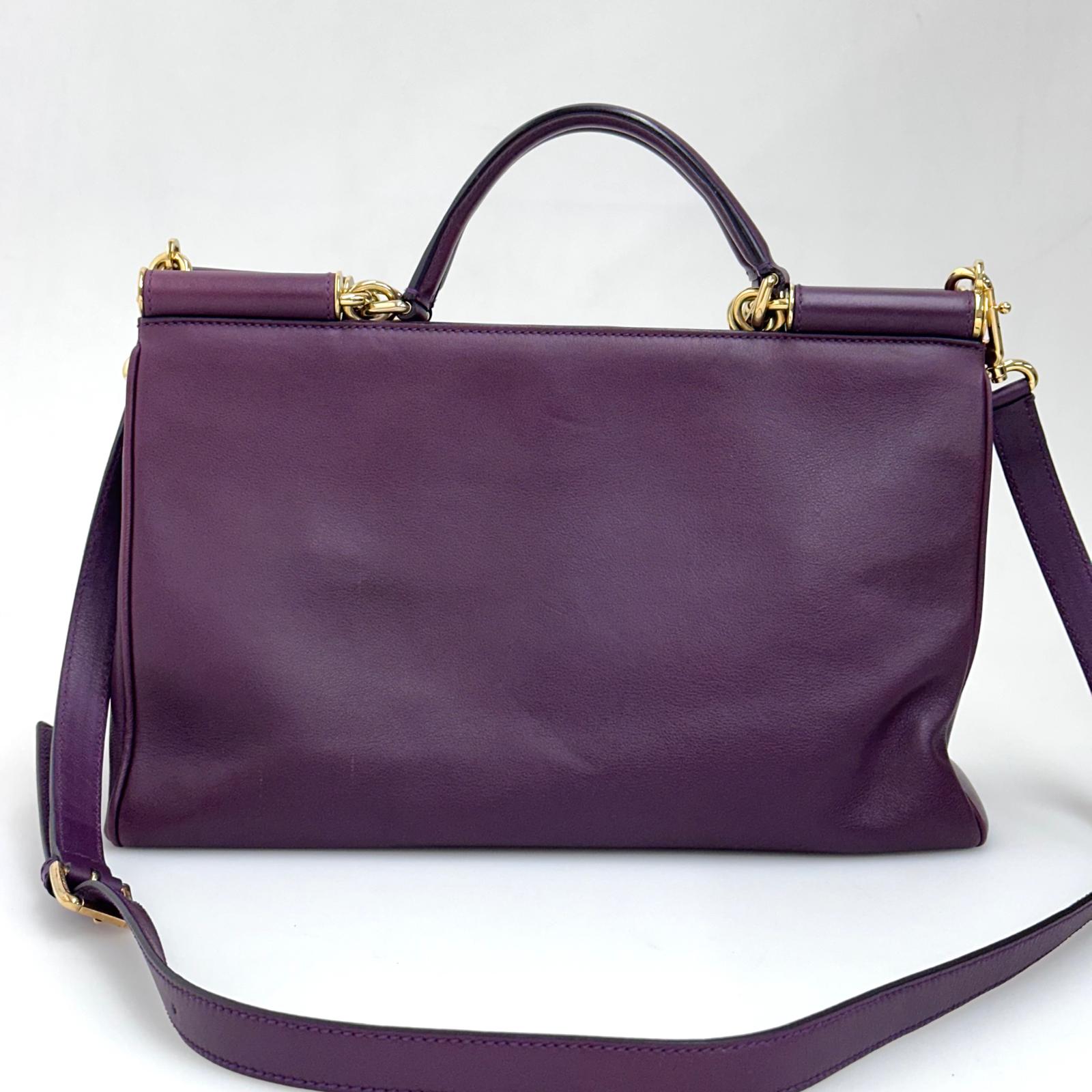 Dolce & Gabbana Borsa Sicily in Pelle Burgundy