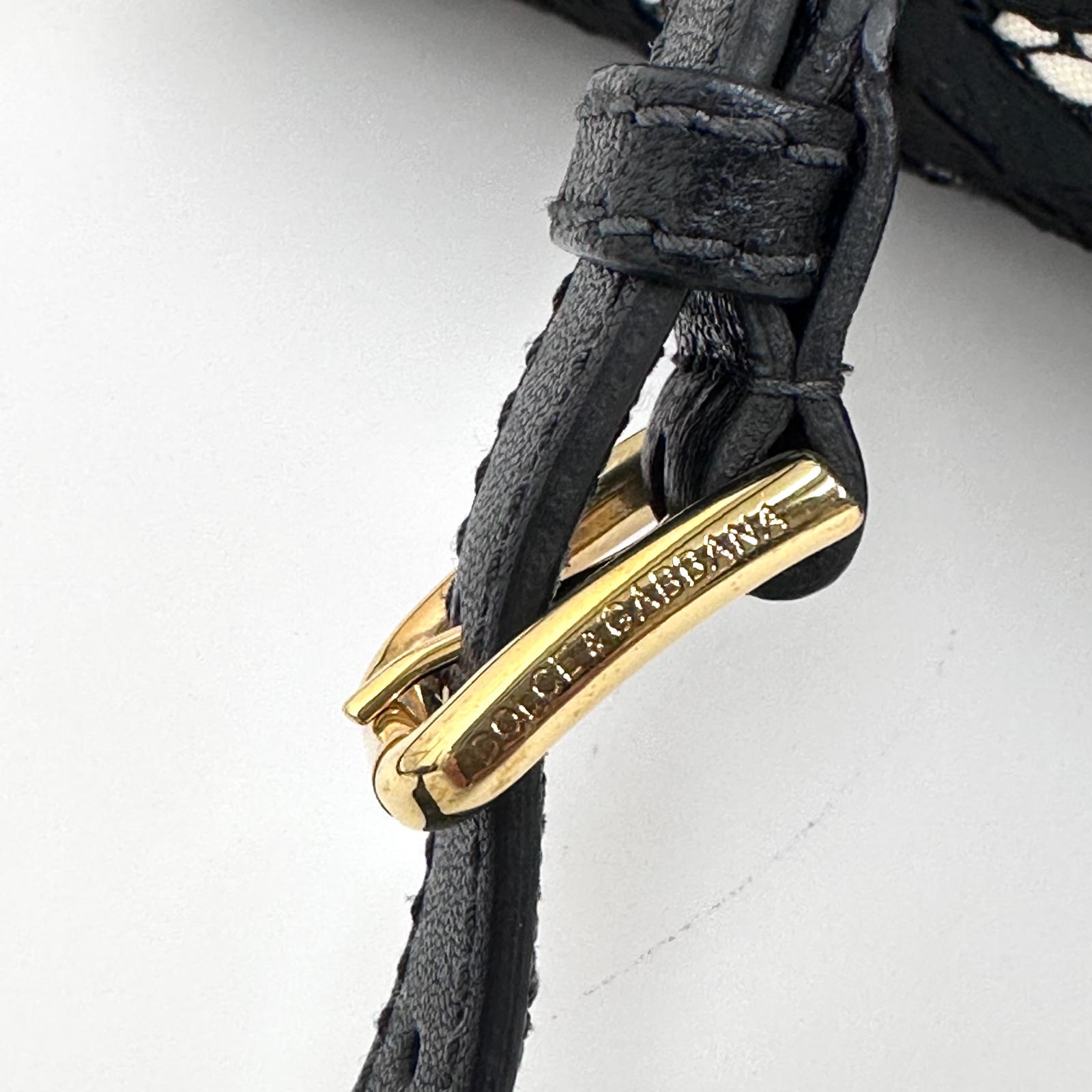 Dolce & Gabbana Borsa Sicily in pizzo nero su lino con tracolla