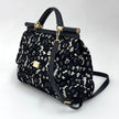 Dolce & Gabbana Borsa Sicily in pizzo nero su lino con tracolla