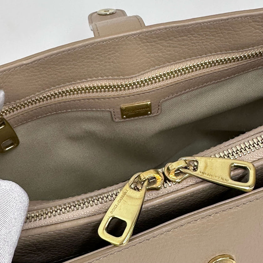 Dolce & Gabbana Borsa a mano e tracolla in pelle cipria