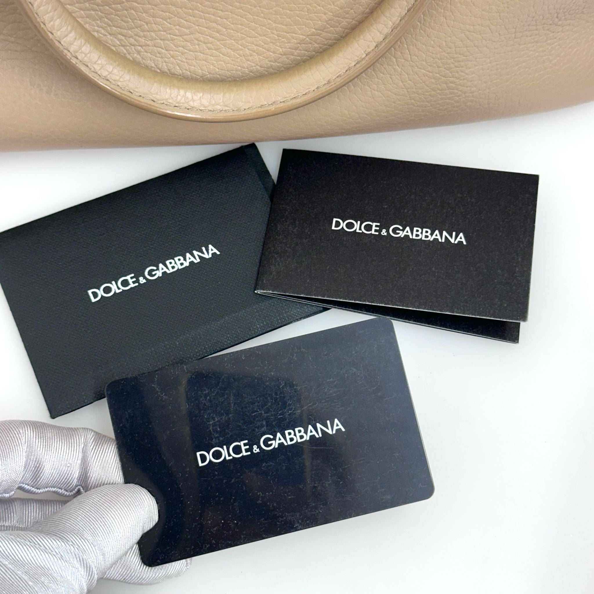 Dolce & Gabbana Borsa a mano e tracolla in pelle cipria
