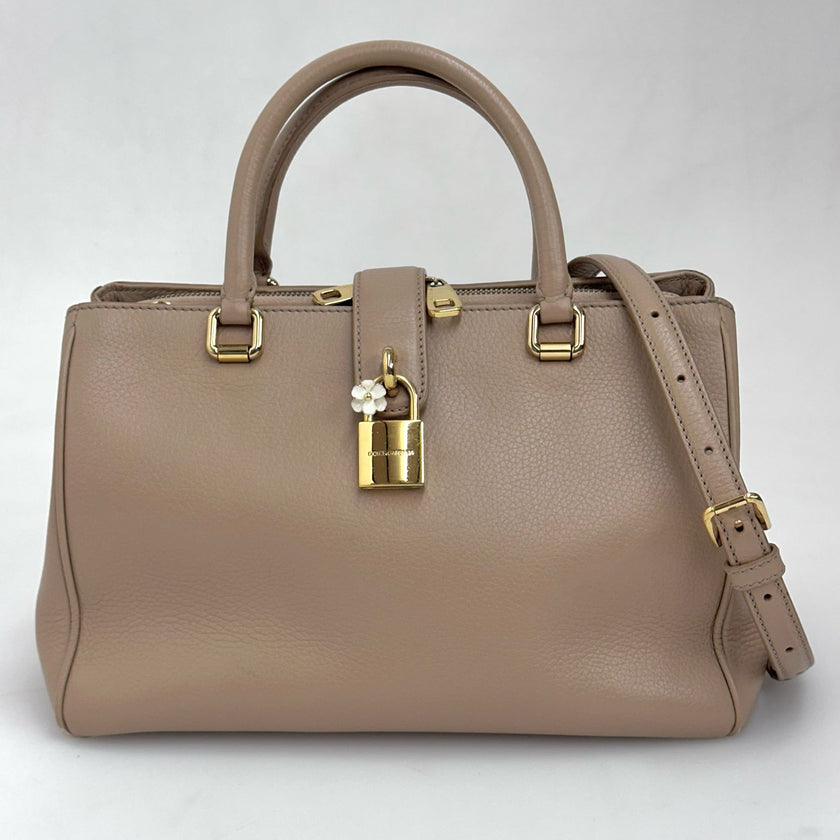 Dolce & Gabbana Borsa a mano e tracolla in pelle cipria