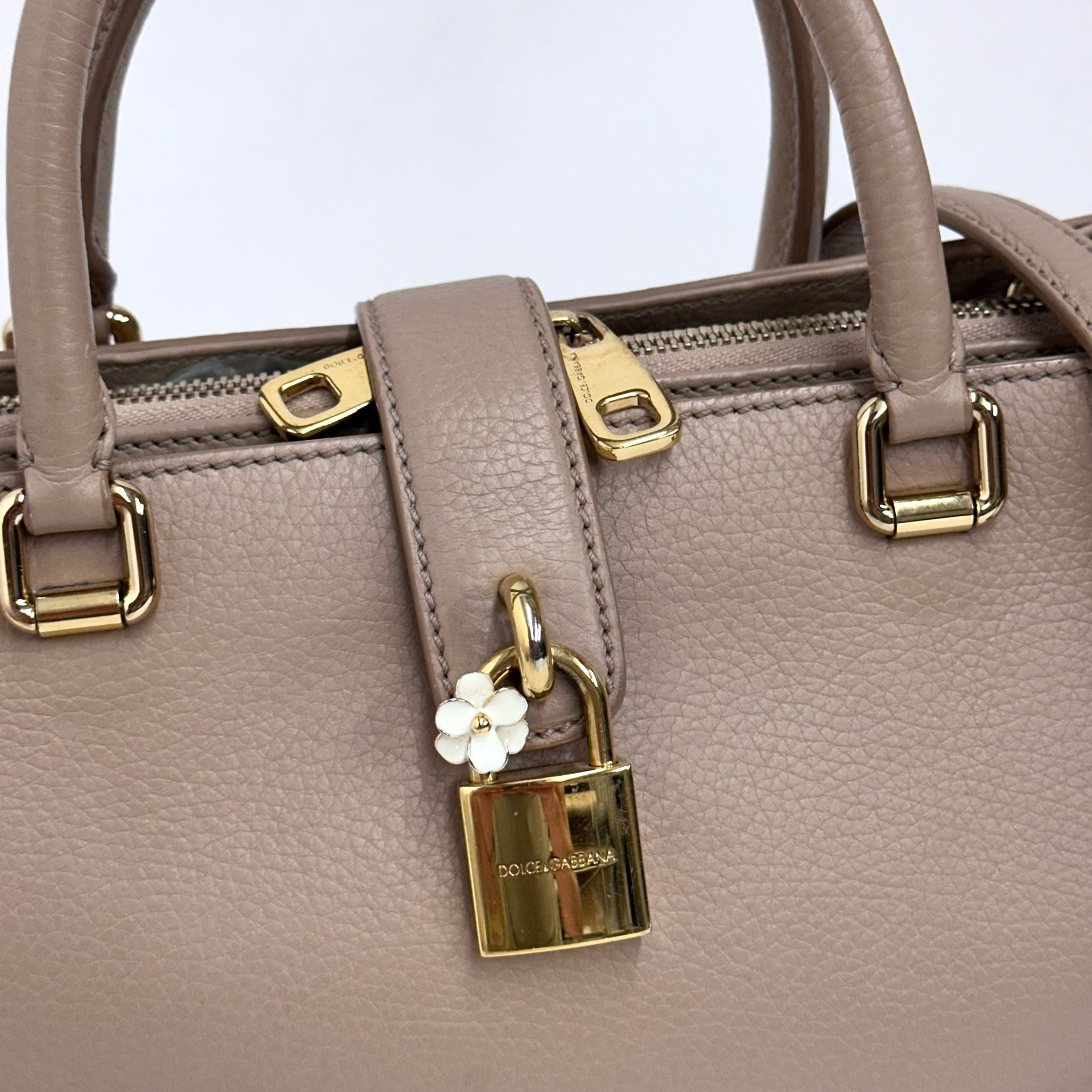 Dolce & Gabbana Borsa a mano e tracolla in pelle cipria