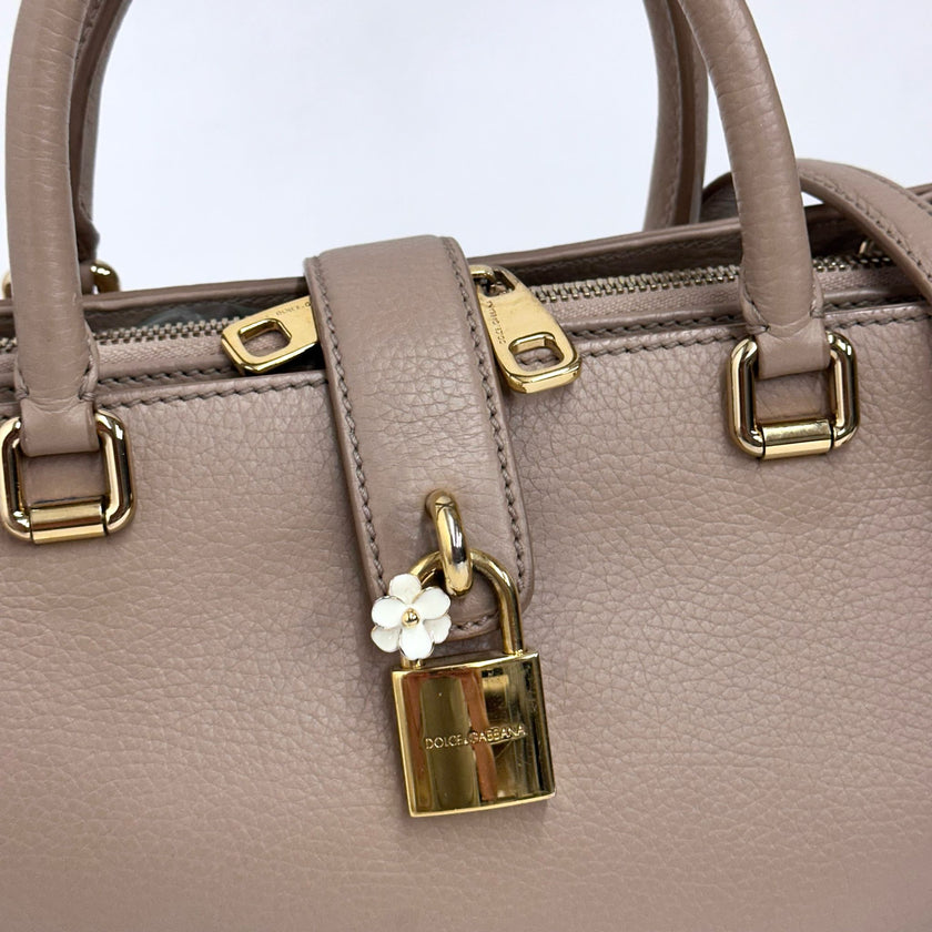Dolce & Gabbana Borsa a mano e tracolla in pelle cipria