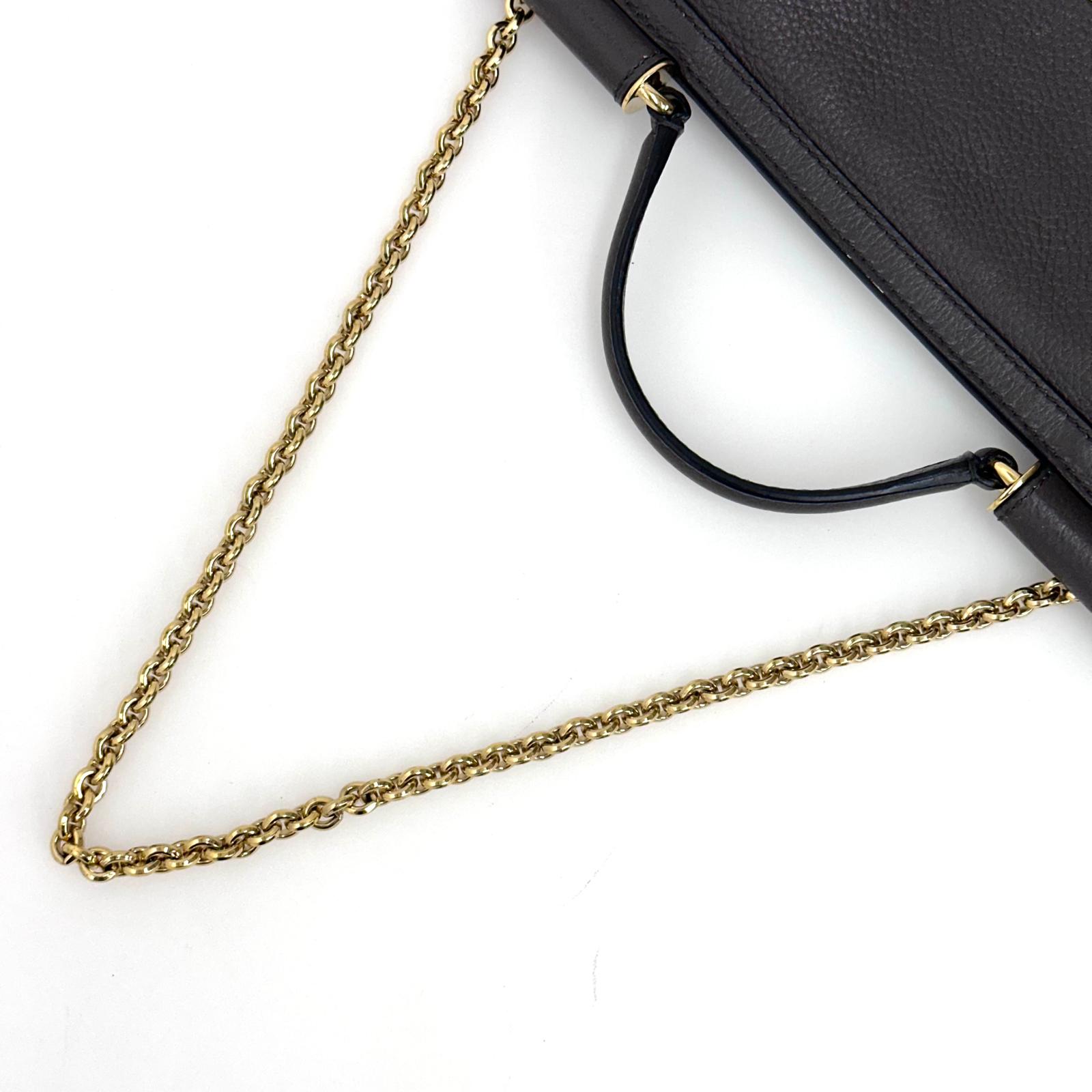 Dolce & Gabbana Sicily Borsa Baguette in pelle martellata visone con catena oro