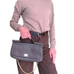 Dolce & Gabbana Sicily Borsa Baguette in pelle martellata visone con catena oro