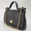 Dolce & Gabbana Sicily Borsa Baguette in pelle martellata visone con catena oro