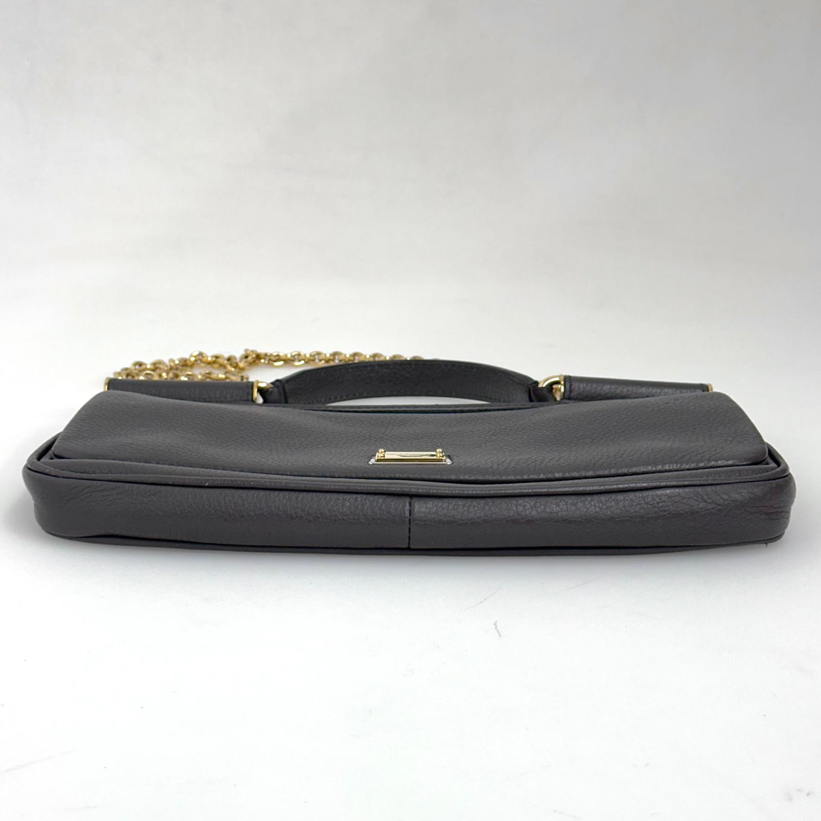 Dolce & Gabbana Sicily Borsa Baguette in pelle martellata visone con catena oro