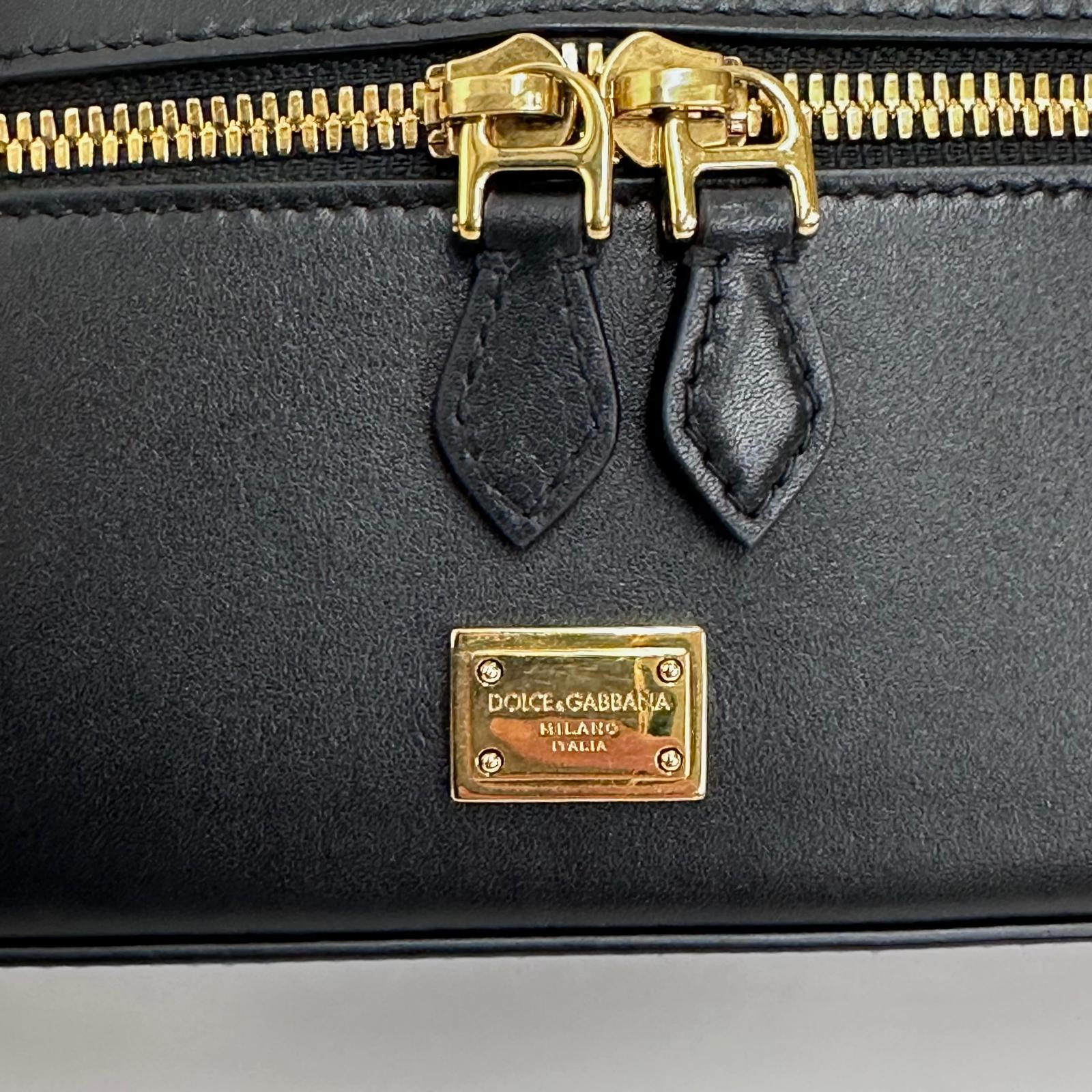 Dolce & Gabbana borsa a tracolla Sicily in pelle nera con catena