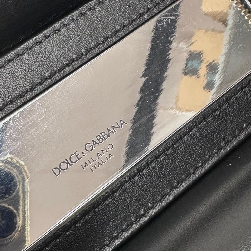 Dolce & Gabbana borsa a tracolla Sicily in pelle nera con catena
