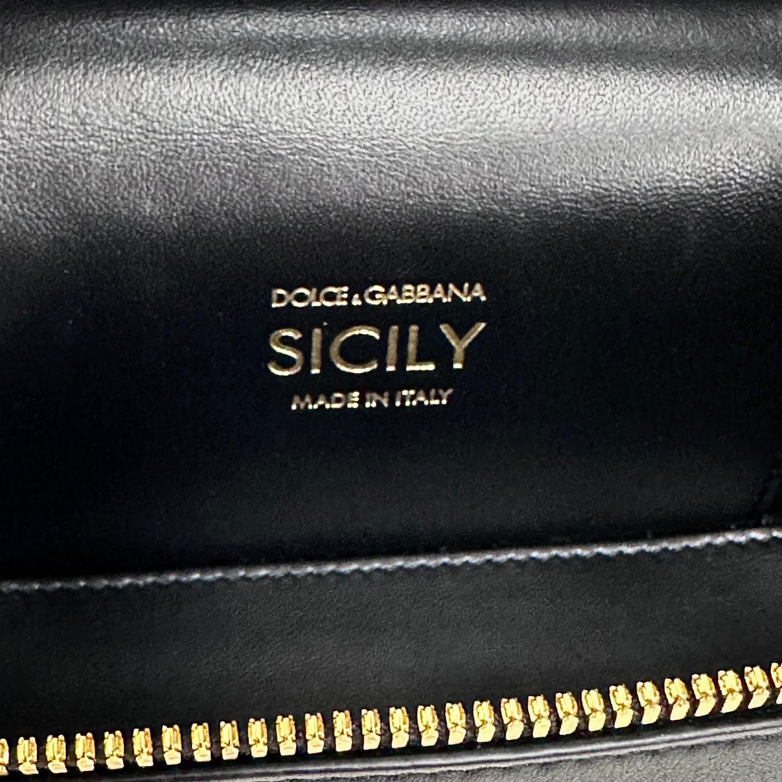 Dolce & Gabbana borsa a tracolla Sicily in pelle nera con catena