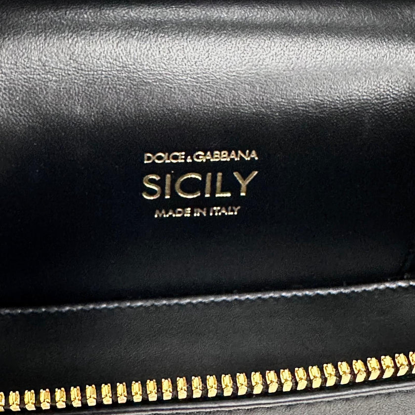 Dolce & Gabbana borsa a tracolla Sicily in pelle nera con catena